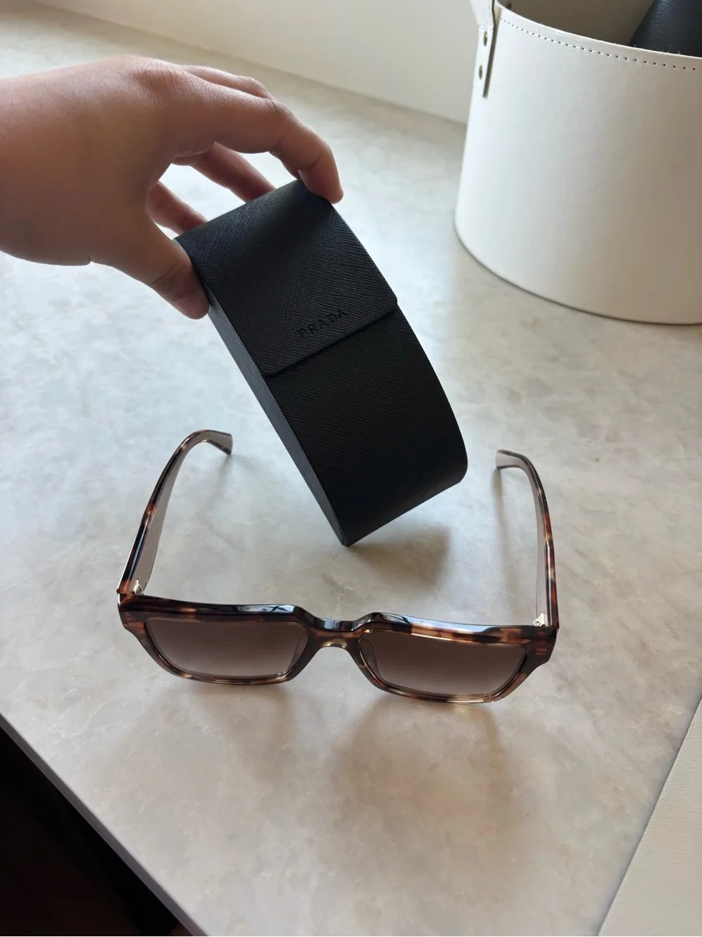 BRAND NEW : Prada Women's Tortoiseshell Sunglasses - Browni Gradient Lenses